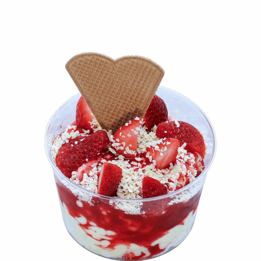 Spaghetti-Erdbeer-Becher